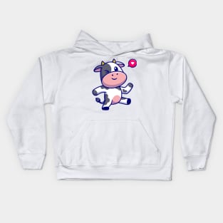 Cute Cow Dancing Cartoon Kids Hoodie